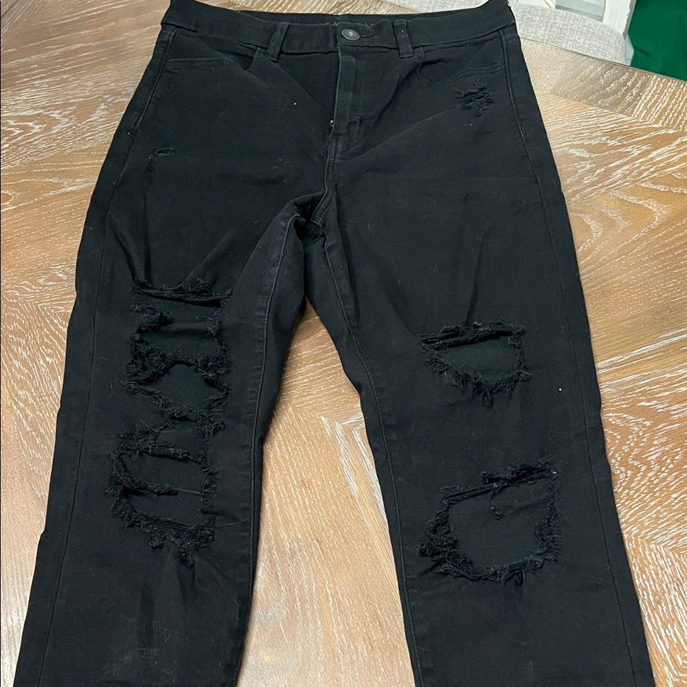 American Eagle Outfitters Black Ripped Skinny Jeans